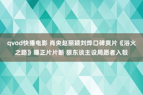 qvod快播电影 肖央赵丽颖刘烨口碑爽片《浴火之路》曝正片片断 狠东谈主设局愿者入彀