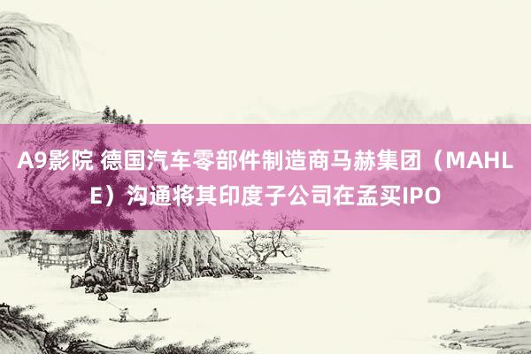 A9影院 德国汽车零部件制造商马赫集团（MAHLE）沟通将其印度子公司在孟买IPO