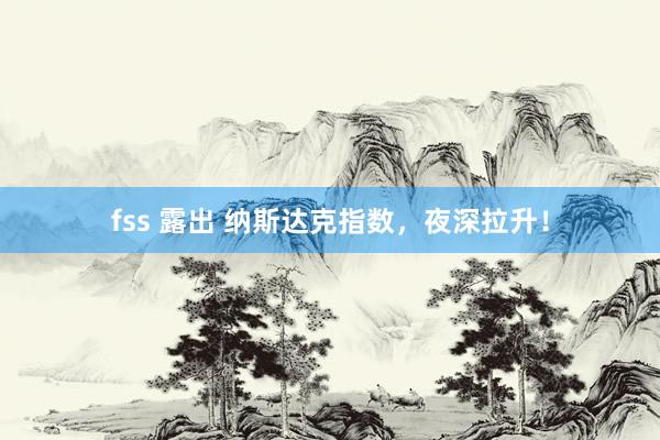 fss 露出 纳斯达克指数，夜深拉升！