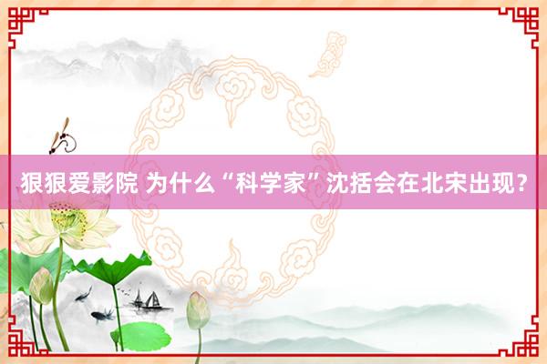 狠狠爱影院 为什么“科学家”沈括会在北宋出现？