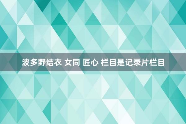 波多野结衣 女同 匠心 栏目是记录片栏目