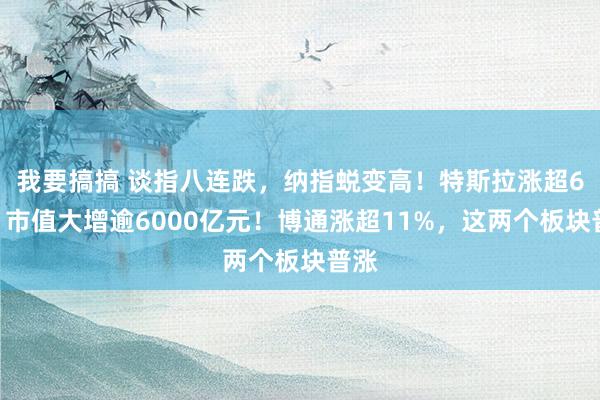 我要搞搞 谈指八连跌，纳指蜕变高！特斯拉涨超6%，市值大增逾6000亿元！博通涨超11%，这两个板块普涨