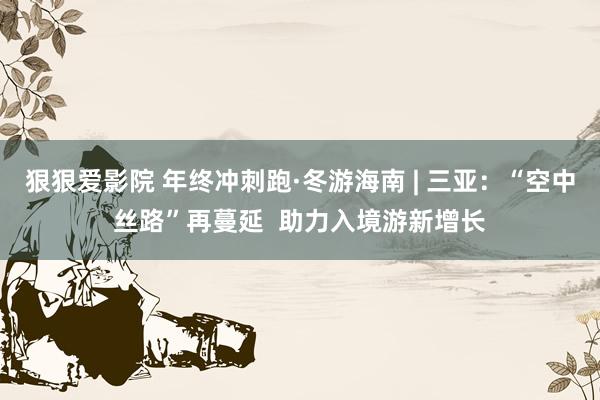 狠狠爱影院 年终冲刺跑·冬游海南 | 三亚：“空中丝路”再蔓延  助力入境游新增长