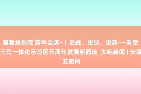 狠狠爱影院 新华全媒+丨更融、更绿、更新——看望长三角一体化示范区五周年发展新面庞_大皖新闻 | 安徽网