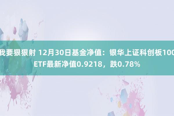 我要狠狠射 12月30日基金净值：银华上证科创板100ETF最新净值0.9218，跌0.78%