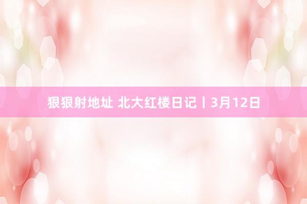 狠狠射地址 北大红楼日记丨3月12日