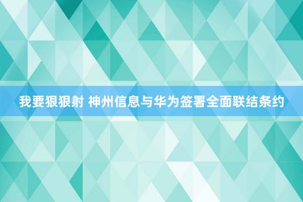 我要狠狠射 神州信息与华为签署全面联结条约