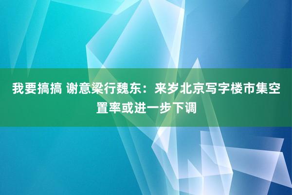 我要搞搞 谢意梁行魏东：来岁北京写字楼市集空置率或进一步下调