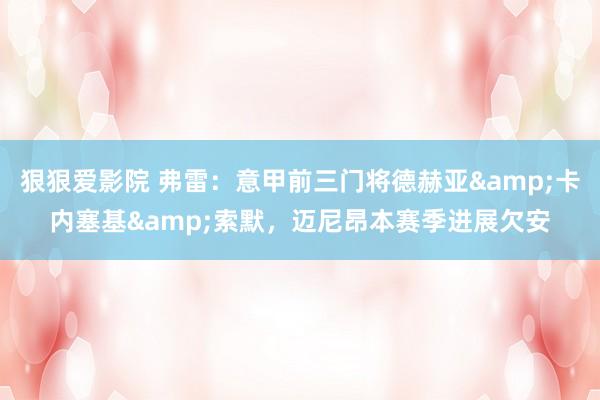 狠狠爱影院 弗雷：意甲前三门将德赫亚&卡内塞基&索默，迈尼昂本赛季进展欠安