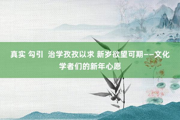 真实 勾引  治学孜孜以求 新岁欲望可期——文化学者们的新年心愿