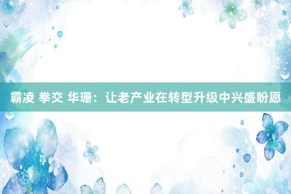 霸凌 拳交 华珊：让老产业在转型升级中兴盛盼愿