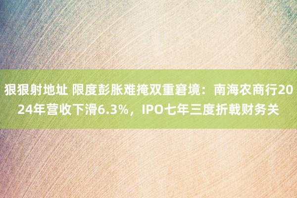 狠狠射地址 限度彭胀难掩双重窘境：南海农商行2024年营收下滑6.3%，IPO七年三度折戟财务关