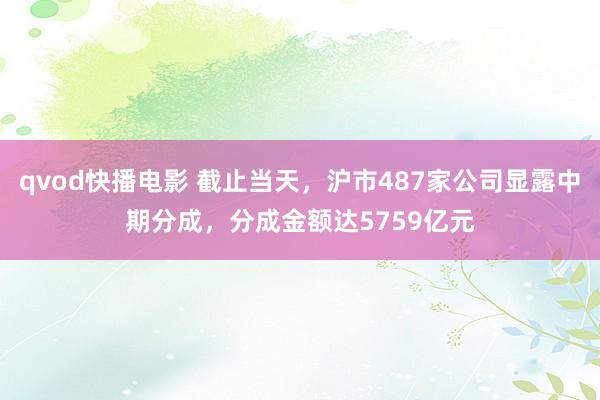 qvod快播电影 截止当天，沪市487家公司显露中期分成，分成金额达5759亿元