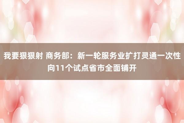 我要狠狠射 商务部：新一轮服务业扩打灵通一次性向11个试点省市全面铺开