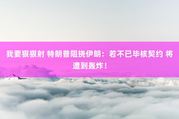我要狠狠射 特朗普阻挠伊朗：若不已毕核契约 将遭到轰炸！