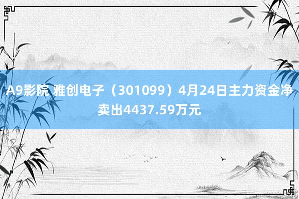 A9影院 雅创电子（301099）4月24日主力资金净卖出4437.59万元