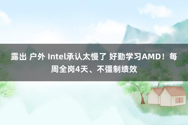露出 户外 Intel承认太慢了 好勤学习AMD！每周全岗4天、不彊制绩效