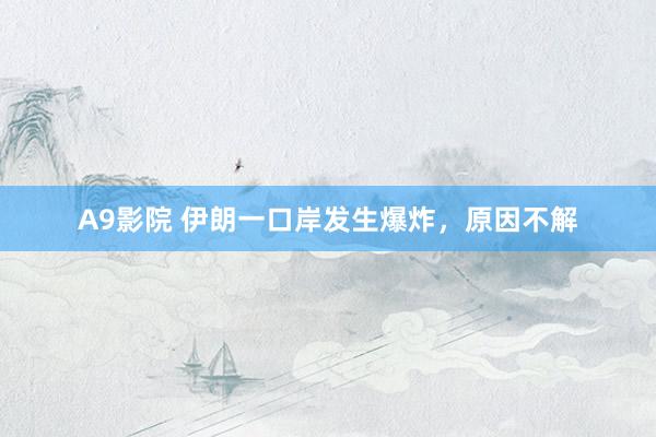 A9影院 伊朗一口岸发生爆炸，原因不解